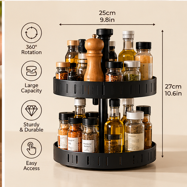 360° Rotating 2-Tier Spice Organizer