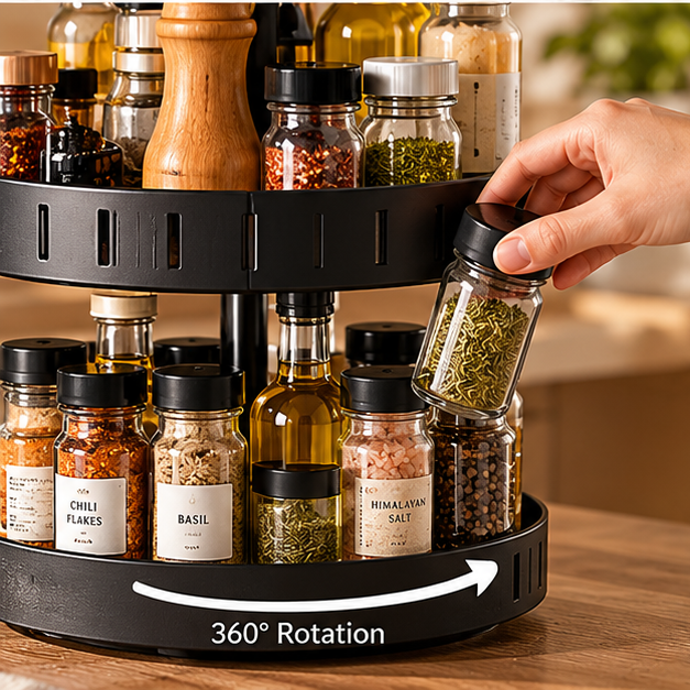 360° Rotating 2-Tier Spice Organizer