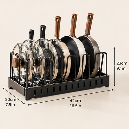 Premium Pot Lid & Pan Organizer Rack