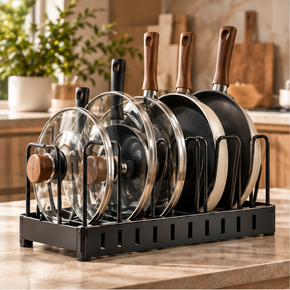 Premium Pot Lid & Pan Organizer Rack