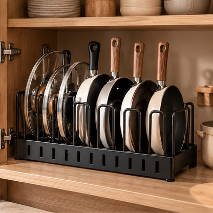 Premium Pot Lid & Pan Organizer Rack