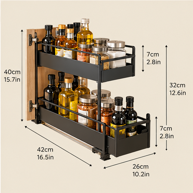 2-Tier Pull-Out Cabinet Organizer
