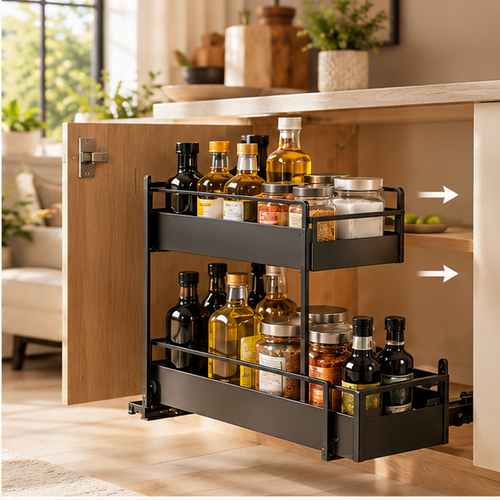 2-Tier Pull-Out Cabinet Organizer