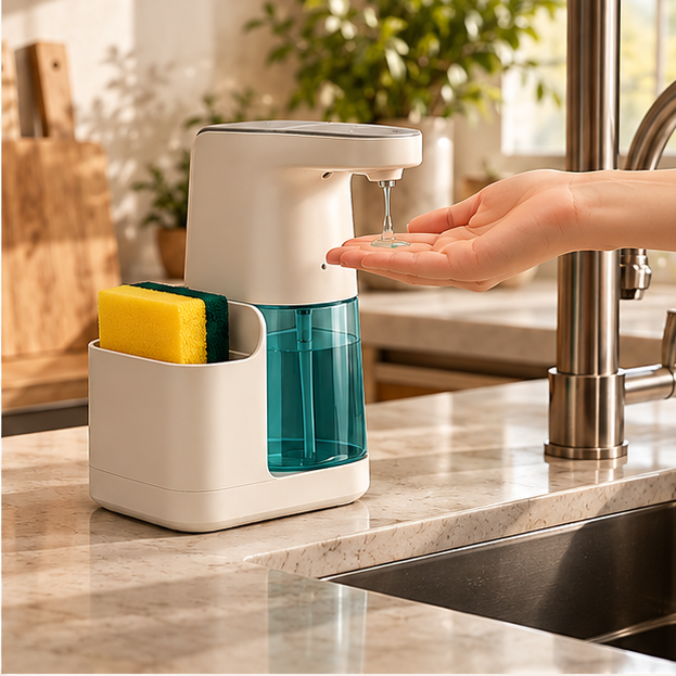 Automatic Soap Dispenser with Sponge Holder
