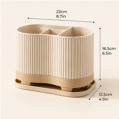 Premium Kitchen Utensil Holder with Drain Tray